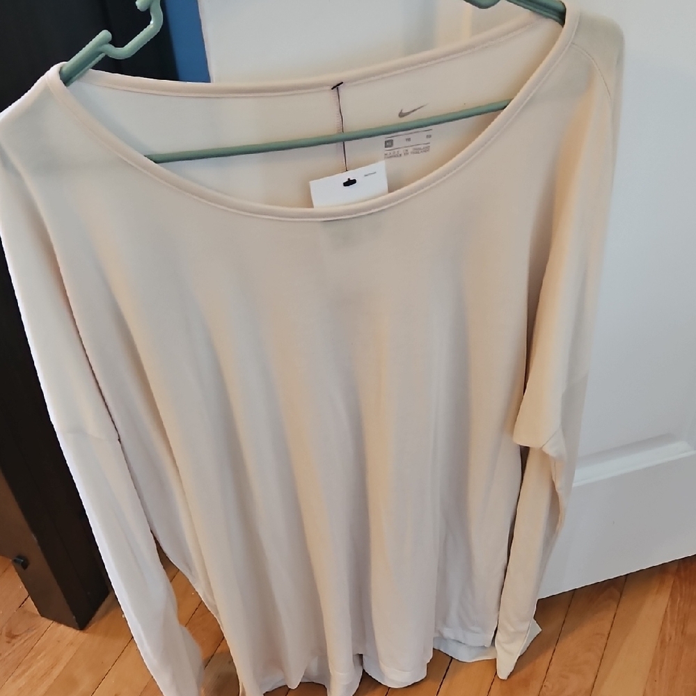 Nike Women's Beige Long Sleeve Blouse
